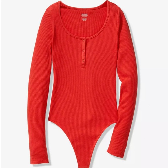 Pink Victoria Secret Ribbed Bodysuit - Picture 1 of 9